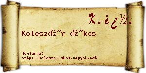 Koleszár Ákos névjegykártya