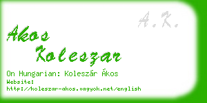akos koleszar business card