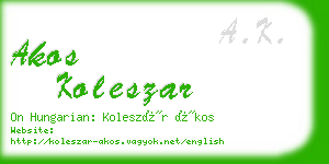 akos koleszar business card